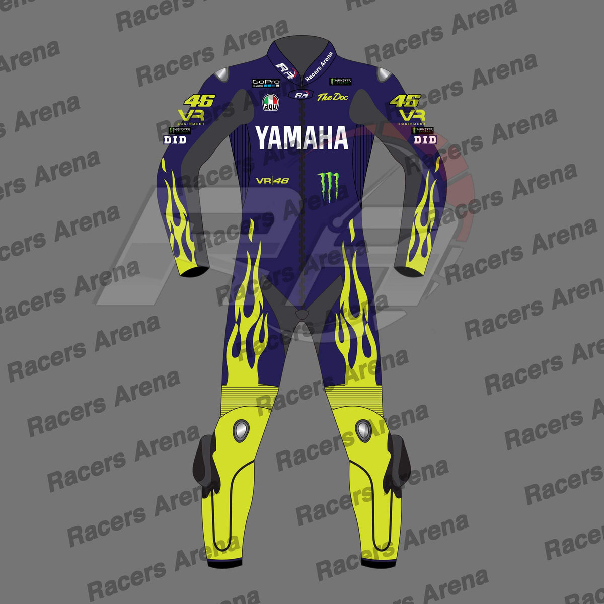 Valentino Rossi Blue Yamaha 2024 Motorcycle Leather Race Suit