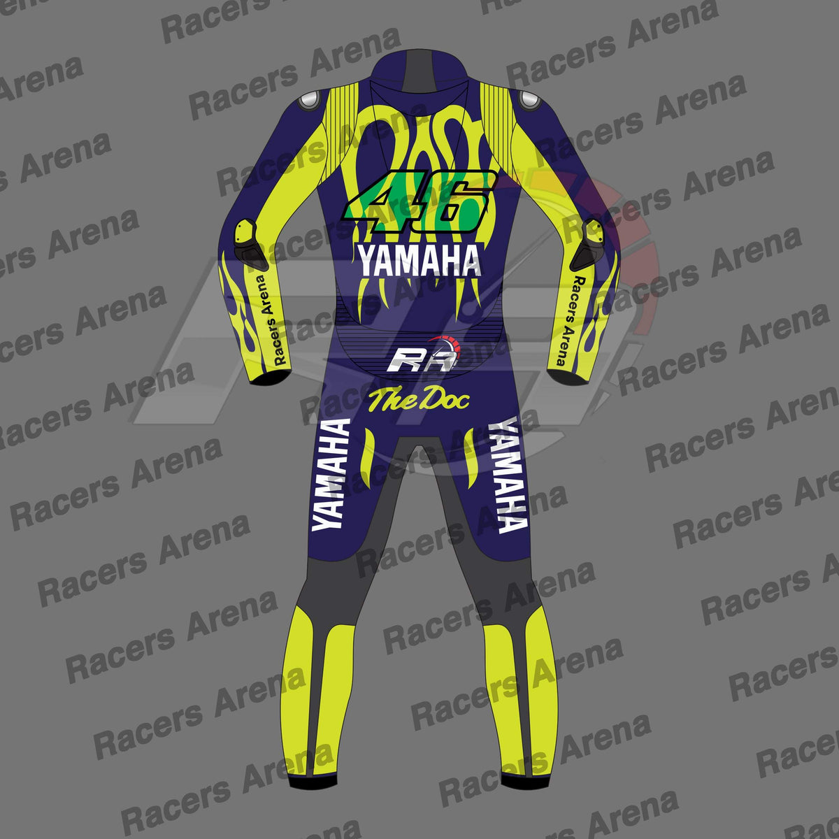 Valentino Rossi Blue Yamaha 2024 Motorcycle Leather Race Suit