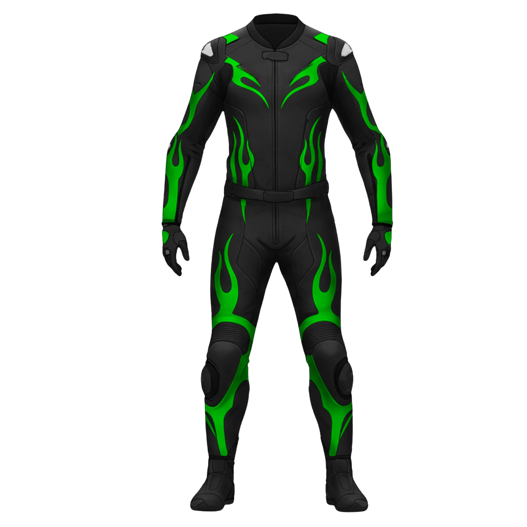 Custom Carbon Redline Apex Neon GP Leather Race Suit