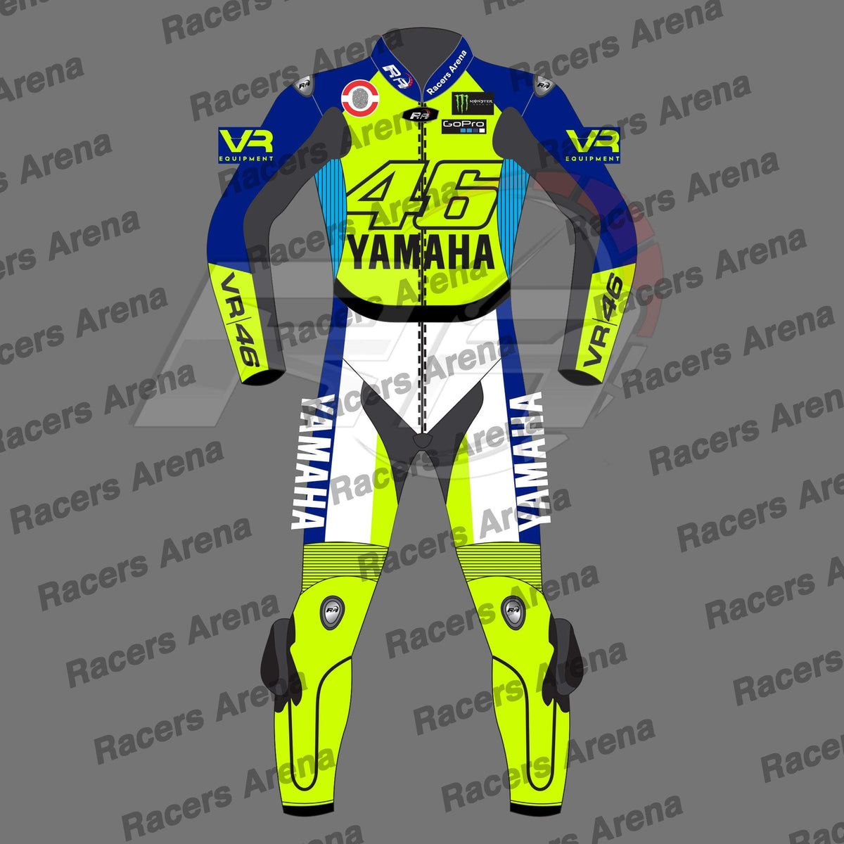 Valentino Rossi Yamaha 46 Motorcycle Leather Riding Suit