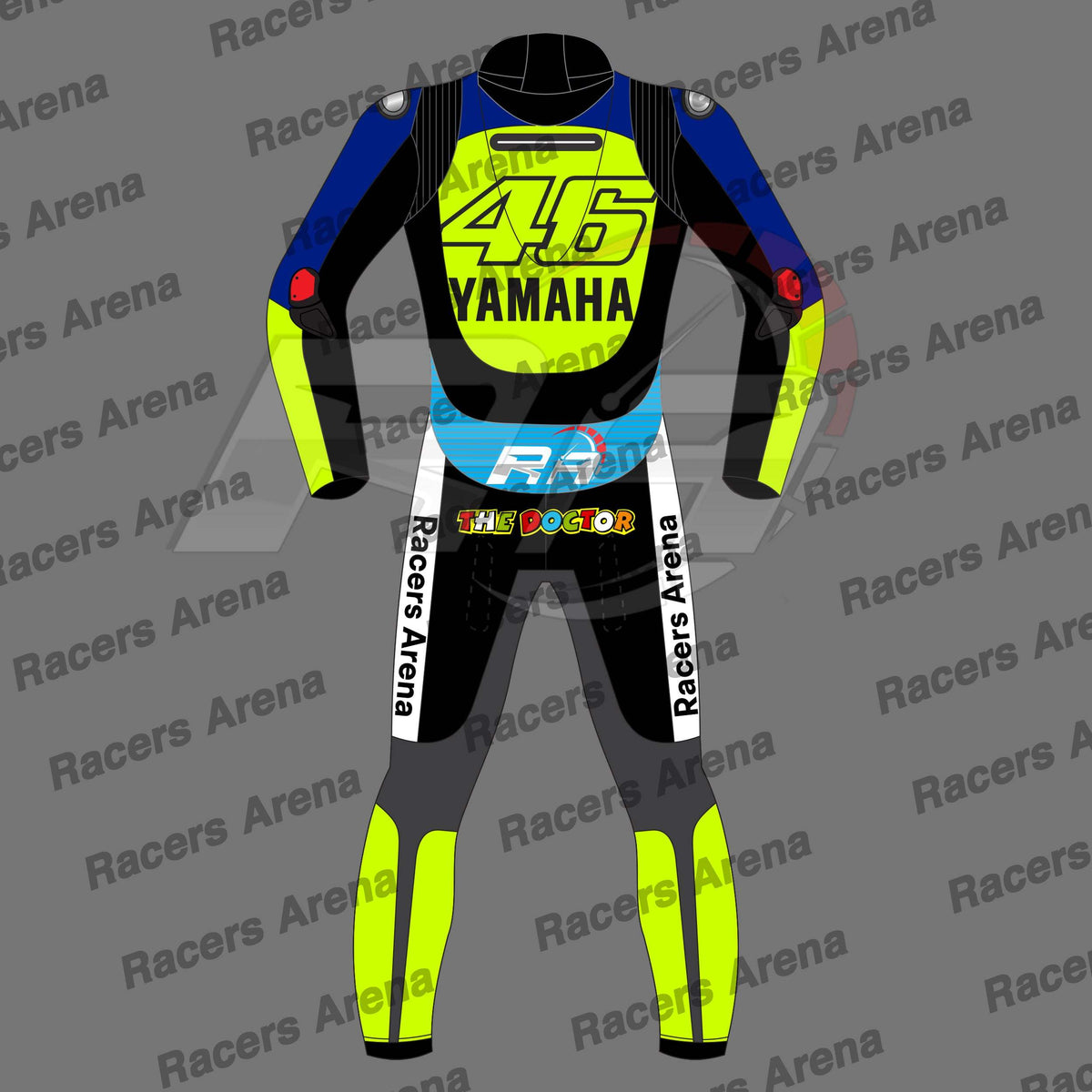 Valentino Rossi Yamaha 46 Motorcycle Leather Riding Suit