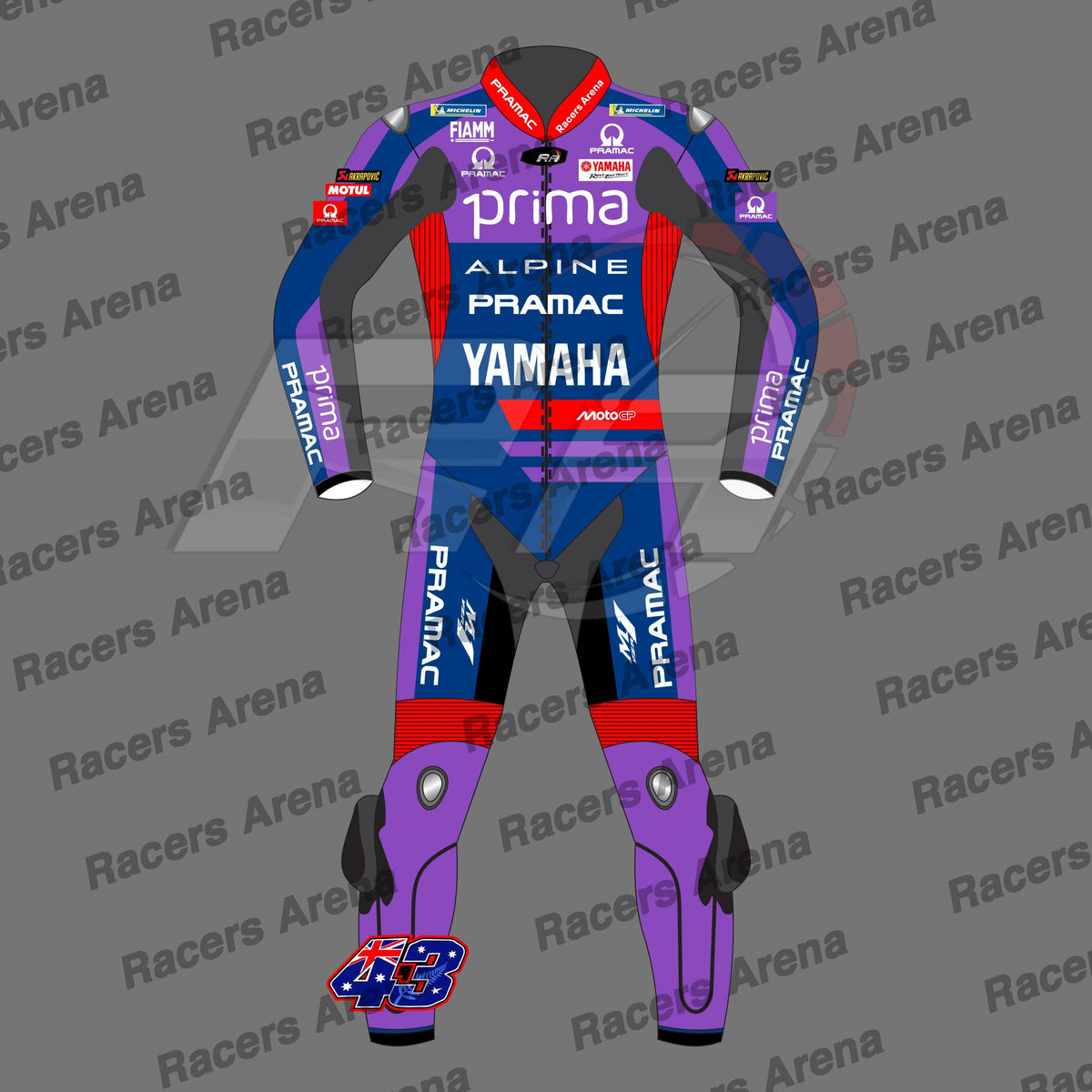 Jack Miller Yamaha Pramac Spidi Trend Motorcycle Leather Race Suit 2025
