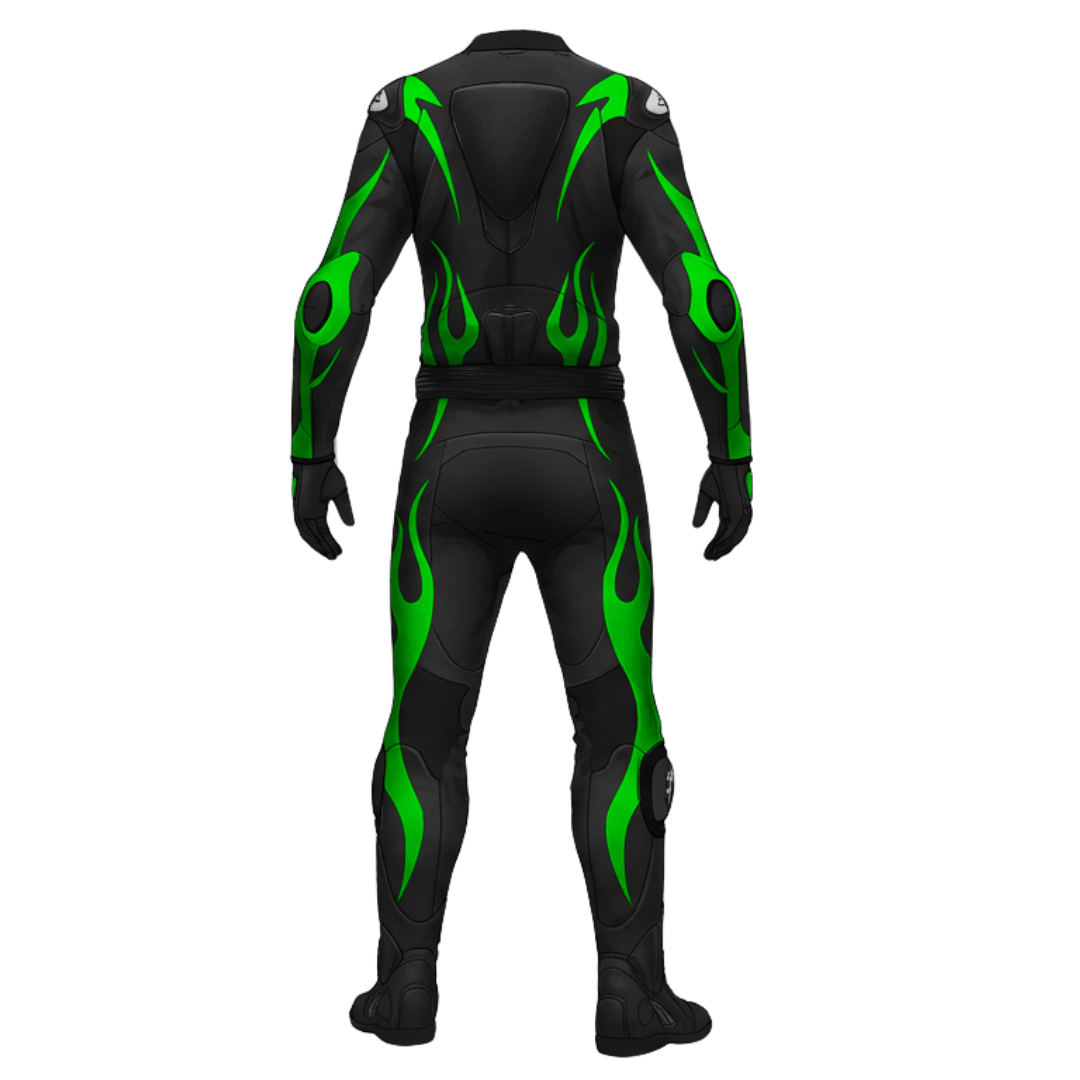 Custom Carbon Redline Apex Neon GP Leather Race Suit