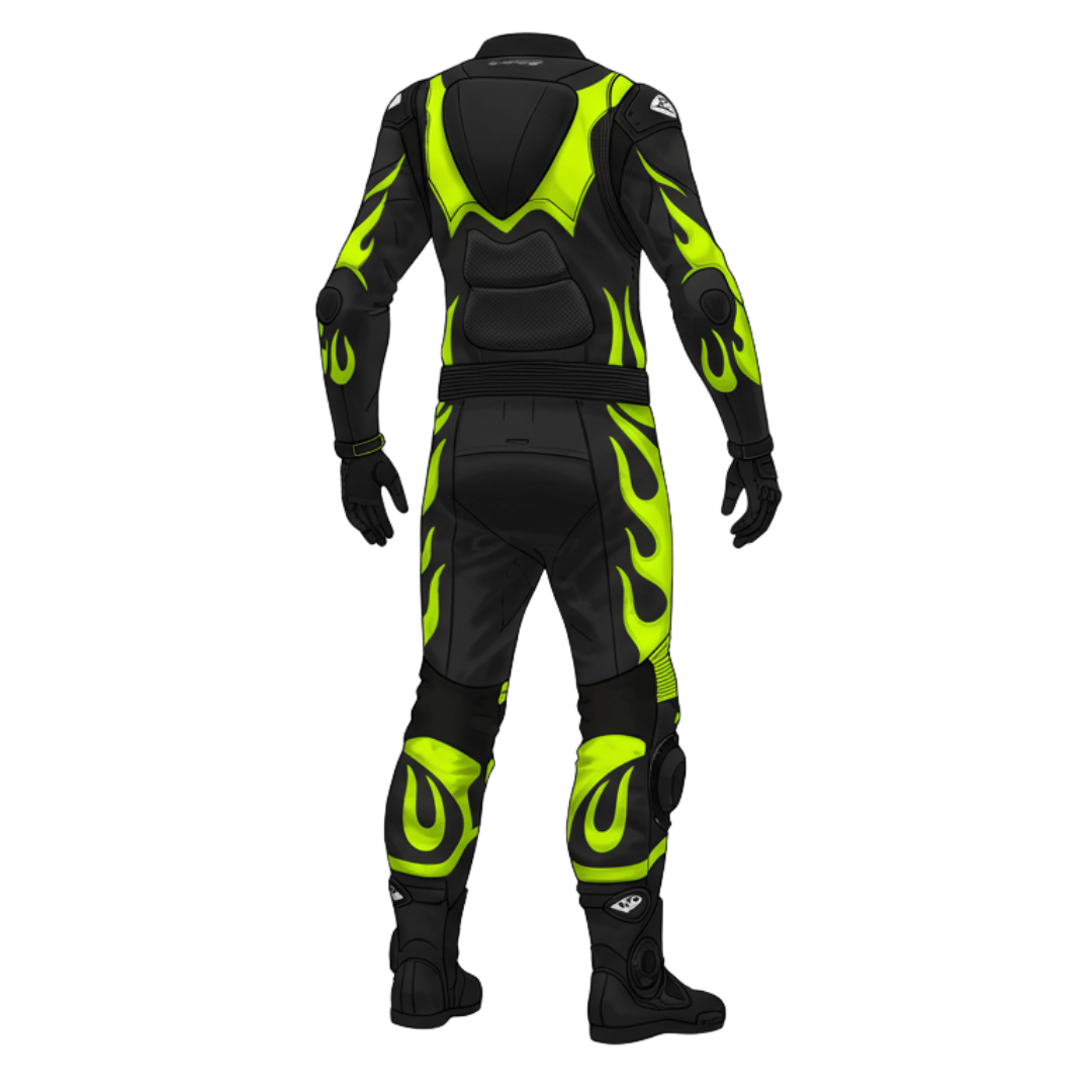 Custom Stealth Graphite Stealth Redline Motorcycle Race Suit